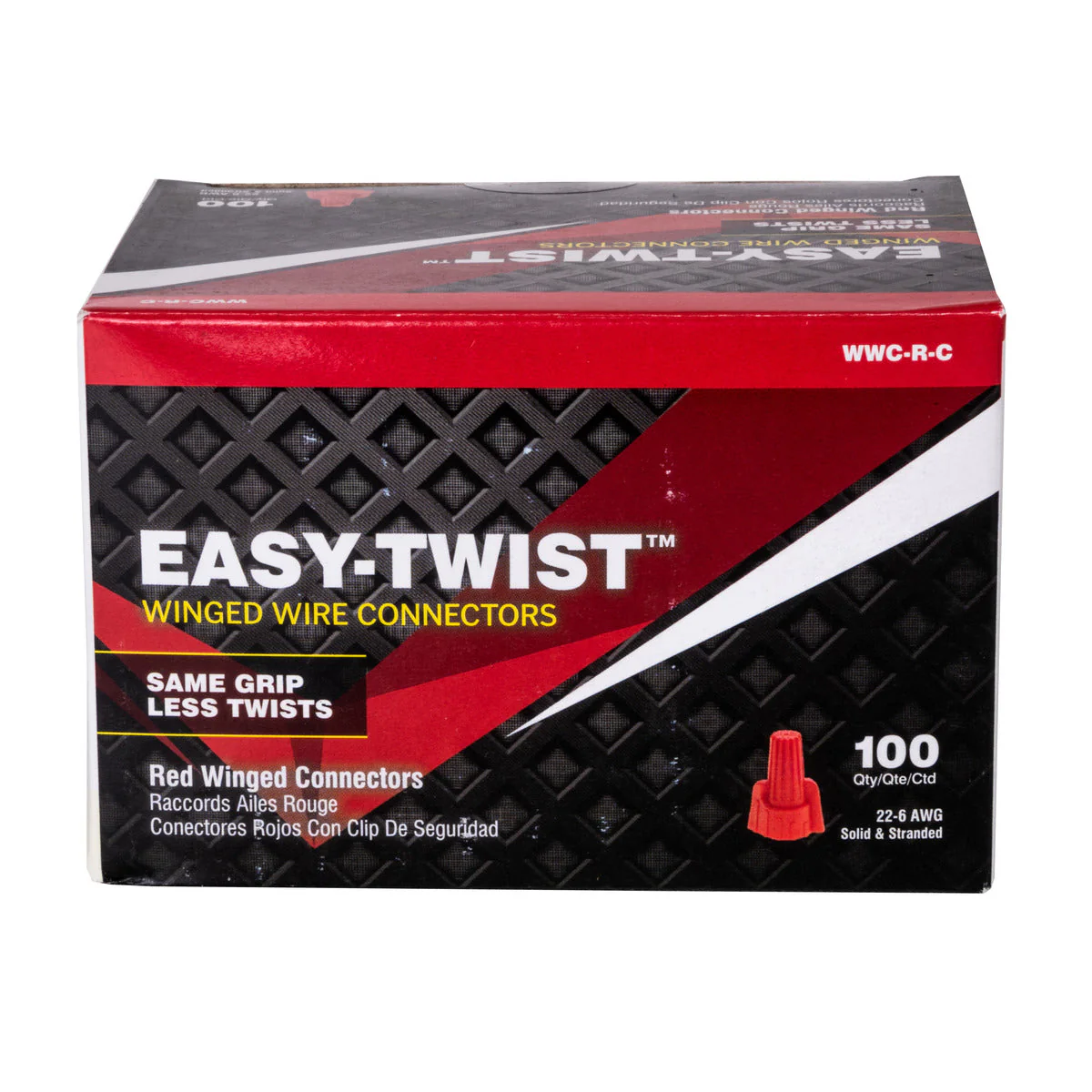 NSI Industries WWC-R-C Easy-Twist Winged Wire Connector, Standard Type, 18-8 AWG Wire Range, 600V, Red - 100 Count - Image 4