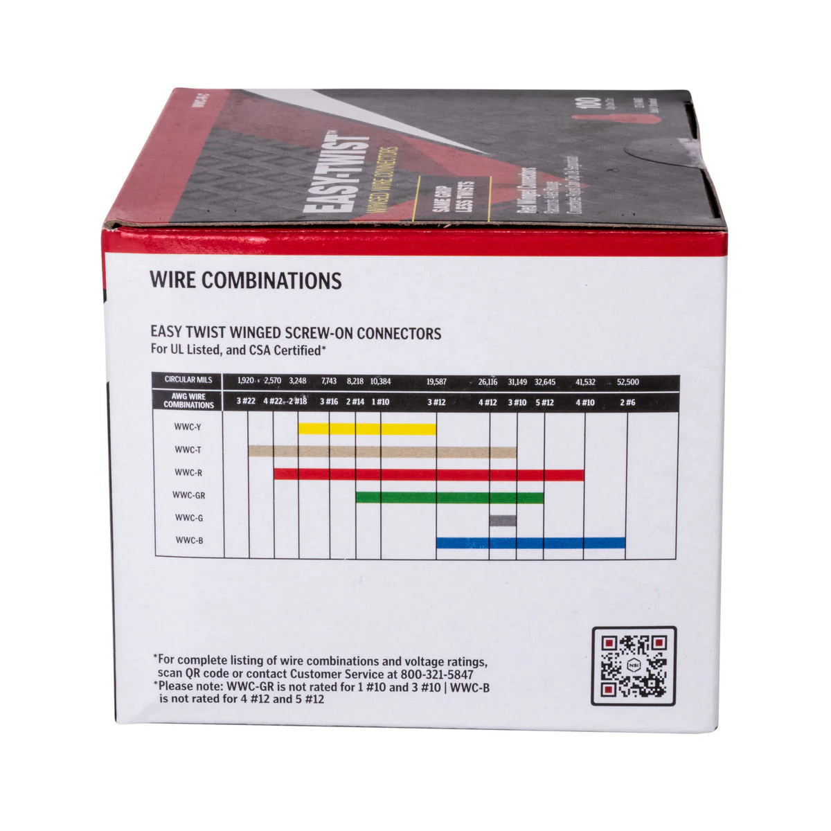 NSI Industries WWC-R-C Easy-Twist Winged Wire Connector, Standard Type, 18-8 AWG Wire Range, 600V, Red - 100 Count - Image 5