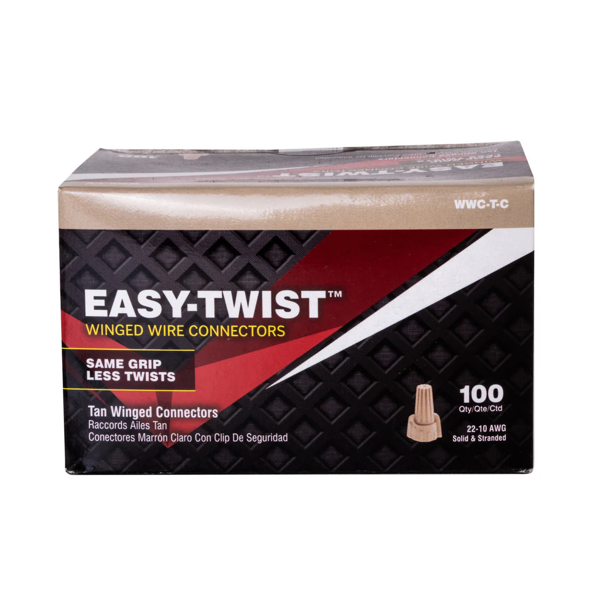 NSI Industries WWC-T-C Easy-Twist Winged Wire Connector, Standard Type, 22-8 AWG Wire Range, 300V, Tan - 100 Count - Image 10