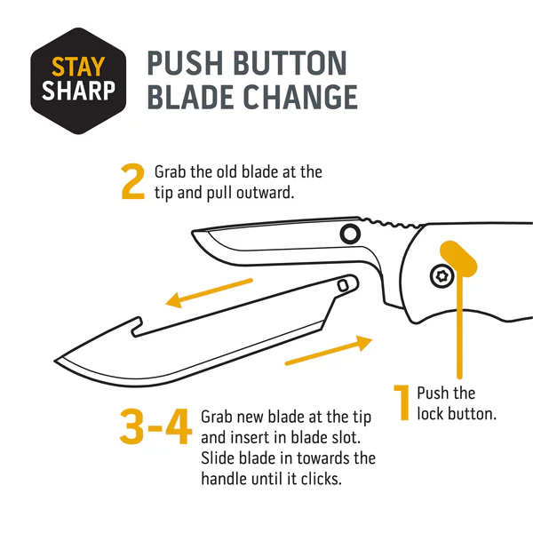 Outdoor Edge 2.2" Drop Point Blades Black-Oxide 6-Pack - Image 3