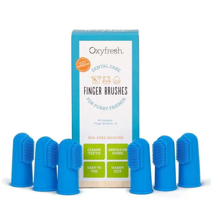 Oxyfresh Premium Pet Toothbrush Set - 6 Super Soft Finger Brushes