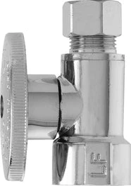 Plumb Pak Straight Turn Water Supply Line Valve, 1/2" x 3/8", Chrome