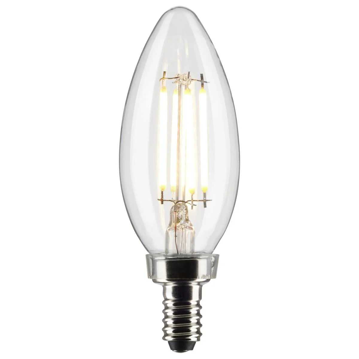 Satco Lighting S21819 4B11/LED/927/CL/120V/E12/2CD LED Clear Candelabra