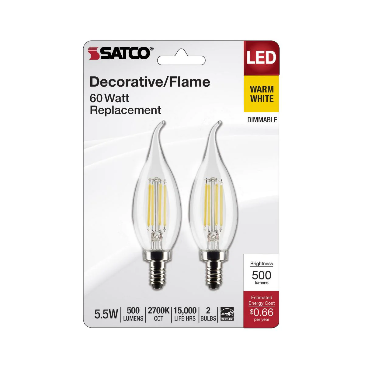 Satco|Nuvo LED Chandelier Bulb with a Candelabra Base - Image 2