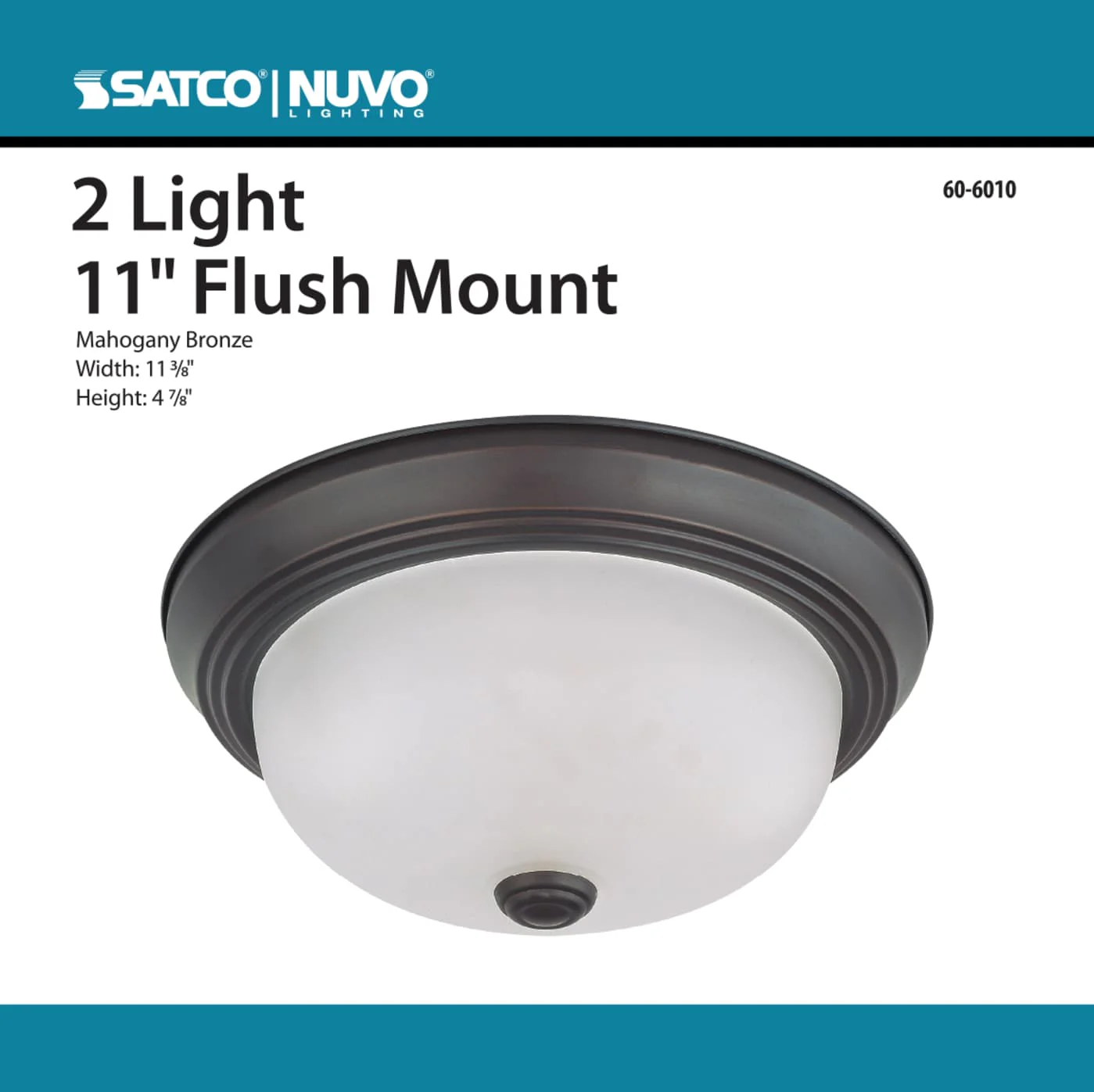 Satco Products 60-6010 2 Light 11" Flush Mount - Image 2