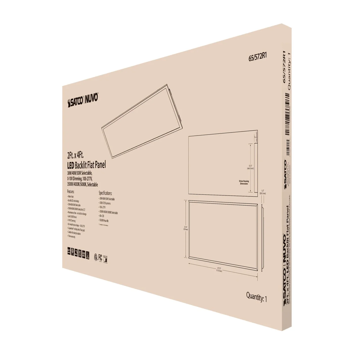 Satco Products 65-572R1 2X4 LED Backlit Flat Panel - Image 8