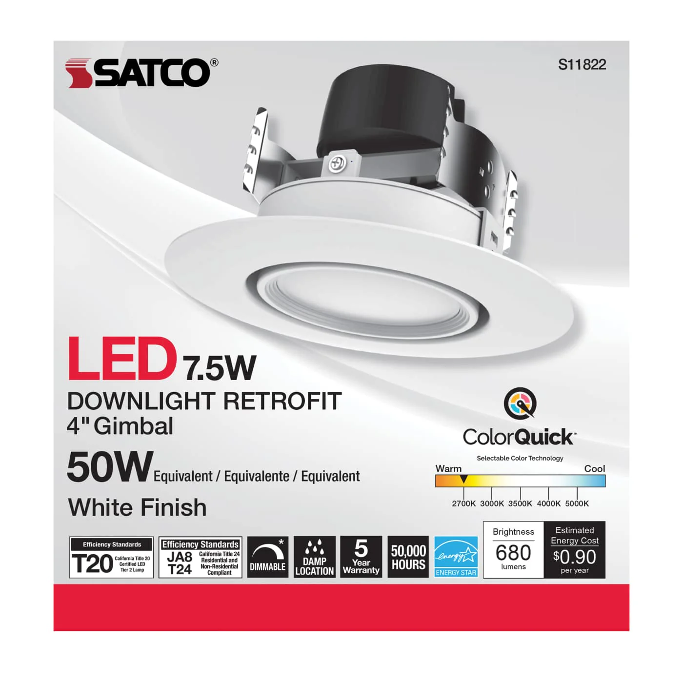 Satco Products S11822 7.5WLED/DIR/4/60'/CCT-SEL/120V - Image 7