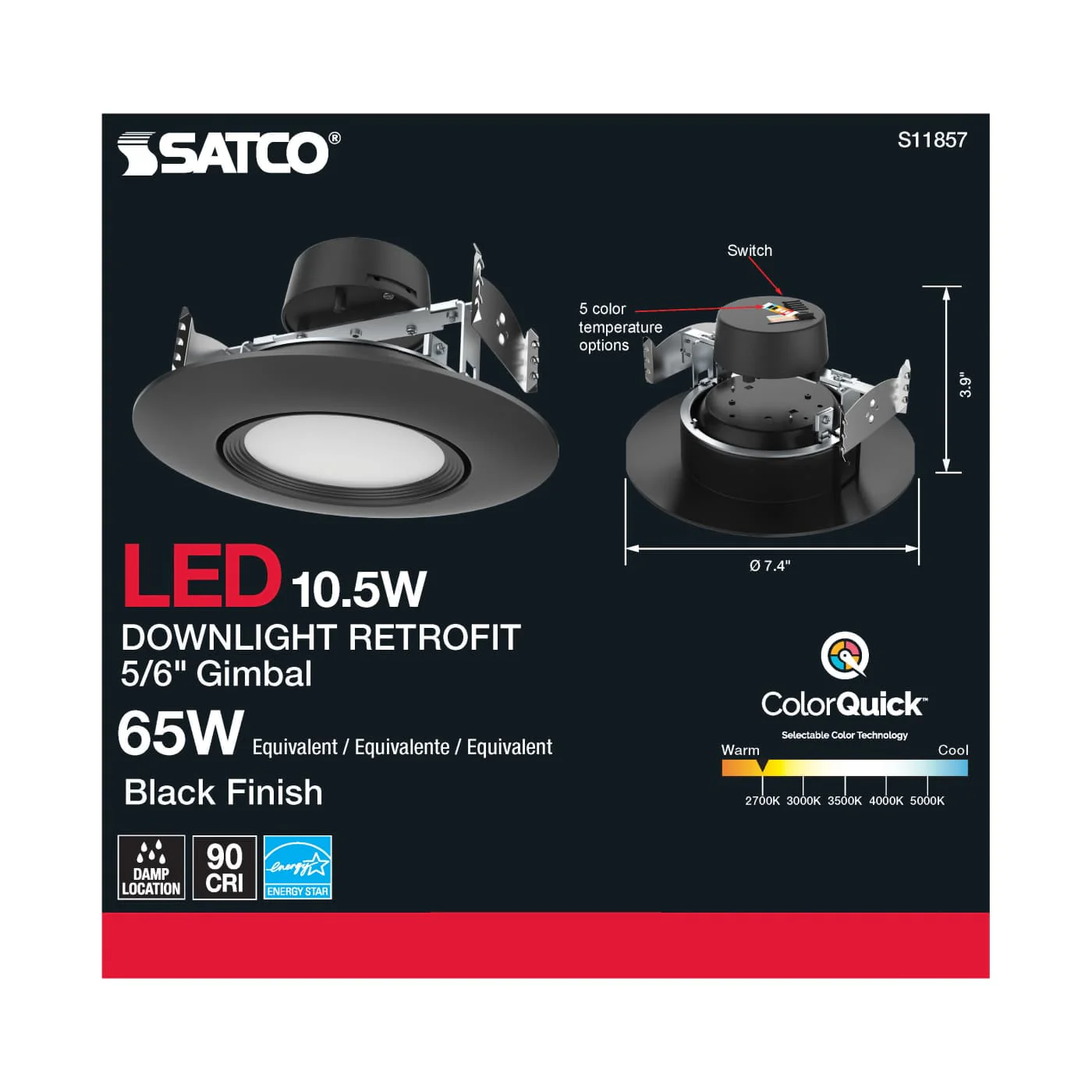 Satco Products S11857 10.5WLED/DIR/5-6/CCT-SEL/120V/ - Image 6
