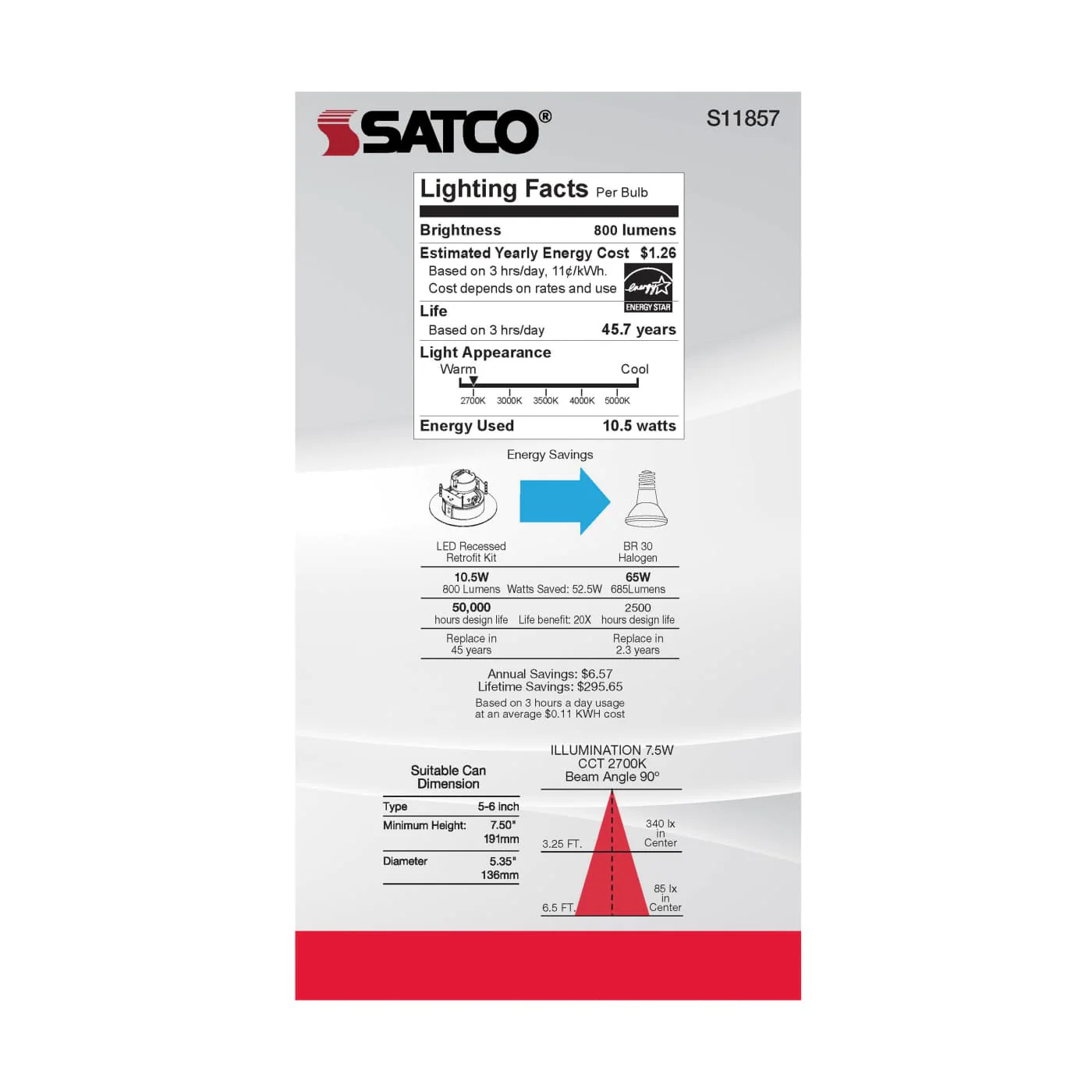 Satco Products S11857 10.5WLED/DIR/5-6/CCT-SEL/120V/ - Image 7
