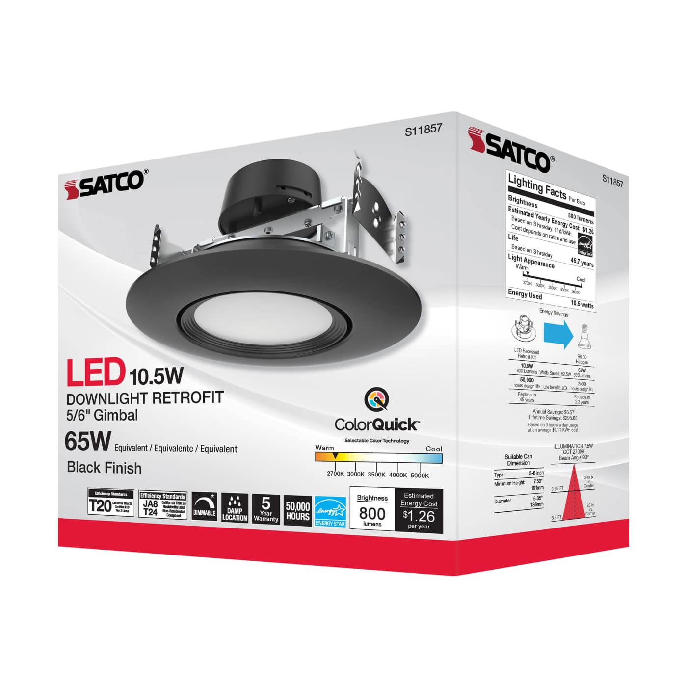 Satco Products S11857 10.5WLED/DIR/5-6/CCT-SEL/120V/ - Image 8
