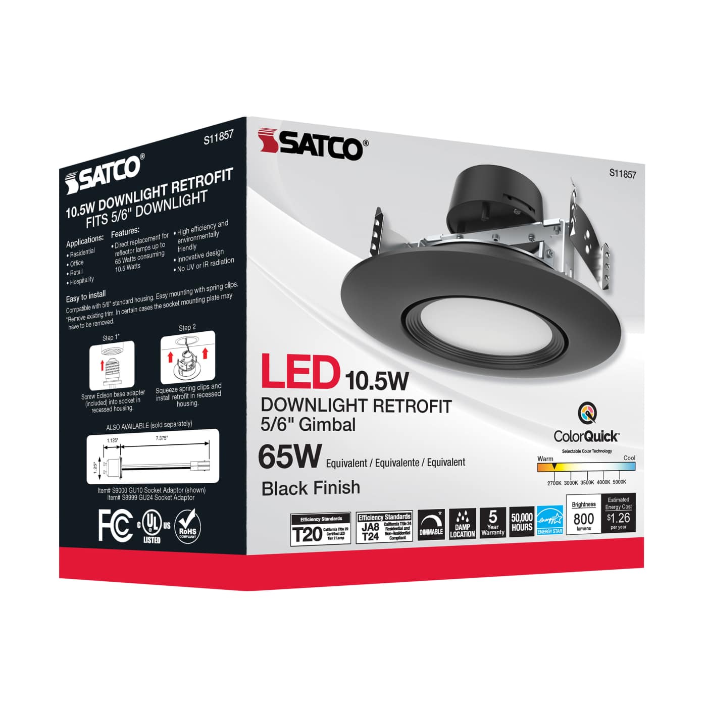 Satco Products S11857 10.5WLED/DIR/5-6/CCT-SEL/120V/ - Image 9