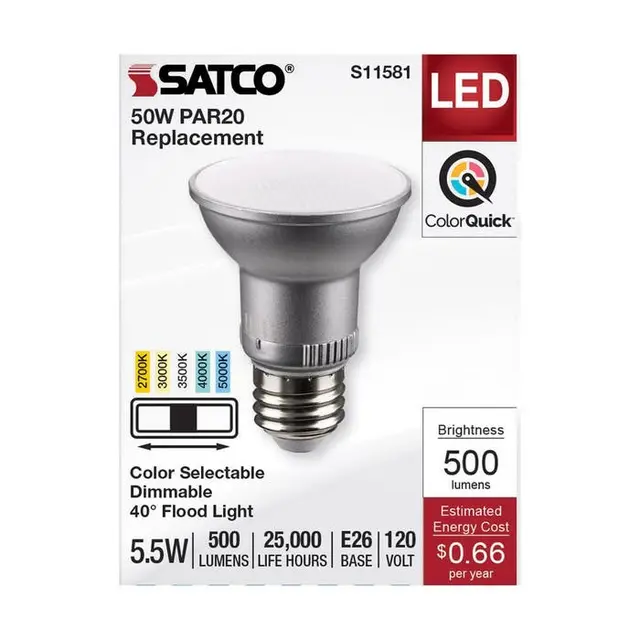 Satco S11581 5.5PAR20/LED/5CCT/FL/120V - Image 3