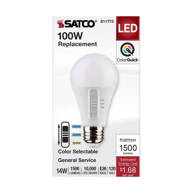 Satco S11773 14A19/LED/3CCT/E26/120V - Image 4