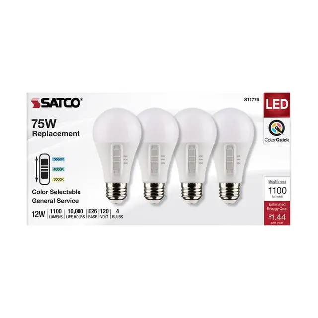 Satco S11776 12A19/LED/3CCT/E26/120V/4PK - Image 4