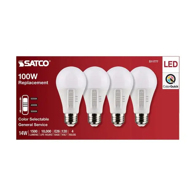 Satco S11777 14A19/LED/3CCT/E26/120V/4PK - Image 5