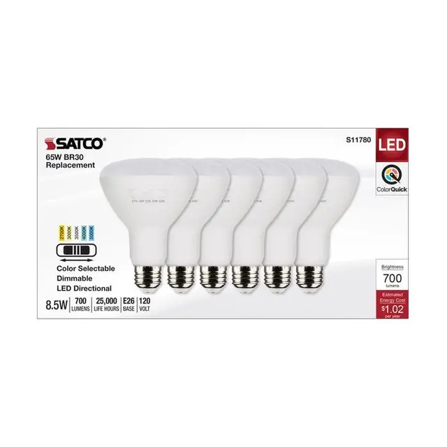 Satco S11780 8.5BR30/LED/5CCT/E26/120V/6PK - Image 3