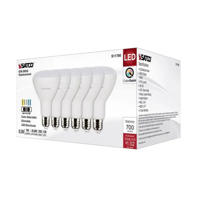 Satco S11780 8.5BR30/LED/5CCT/E26/120V/6PK - Image 5
