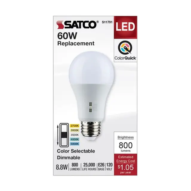 Satco S11791 8.8A19/LED/5CCT/E26/120V - Image 4