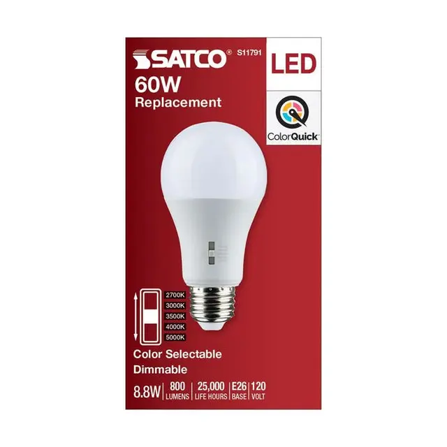 Satco S11791 8.8A19/LED/5CCT/E26/120V - Image 5