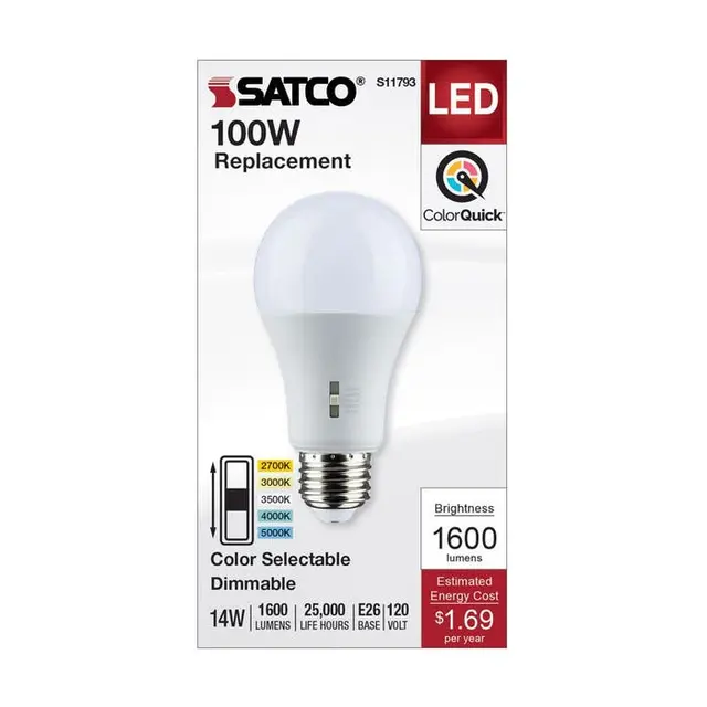 Satco S11793 14A19/LED/5CCT/E26/120V - Image 4