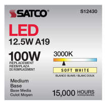Satco S12430 12.5 Watt A19 LED Filament - Image 7