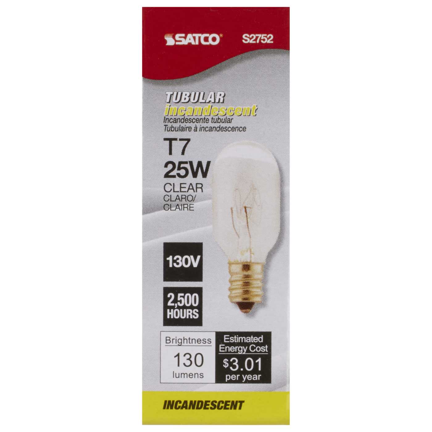 Satco S2752 25T7/C/130V E12 CLEAR - Image 2