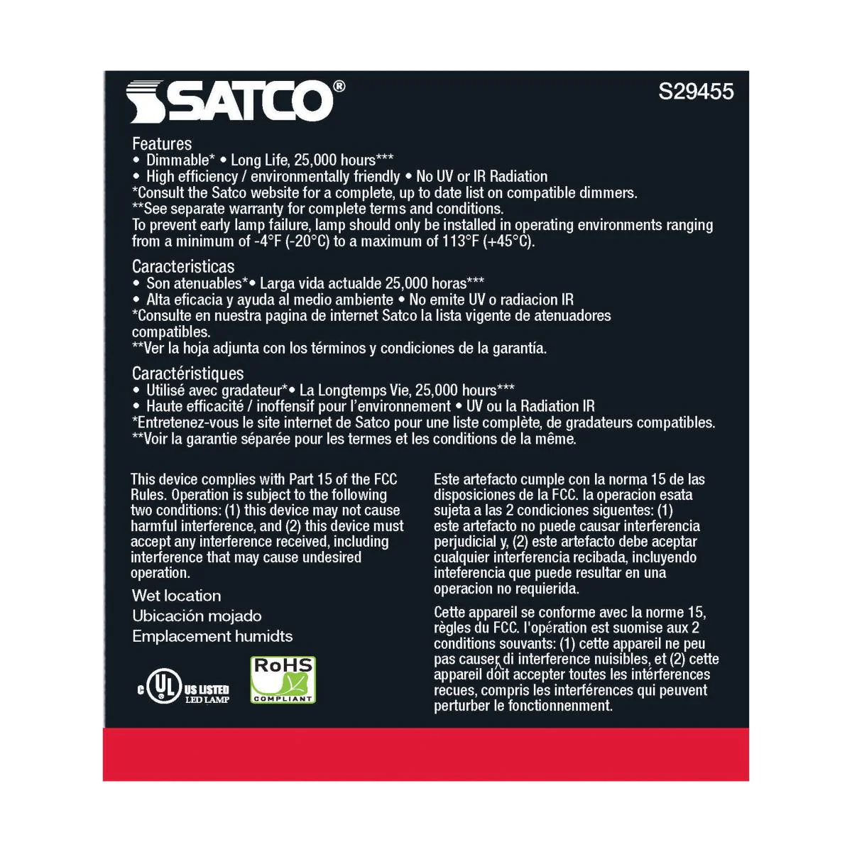 Satco S29455 Single 17.5 Watt Dimmable PAR38 Medium (E26) Led Bulb - Image 3