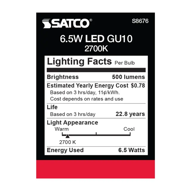 Satco S8676 6.5MR16/LED/25'/27K/120V/GU10 - Image 4