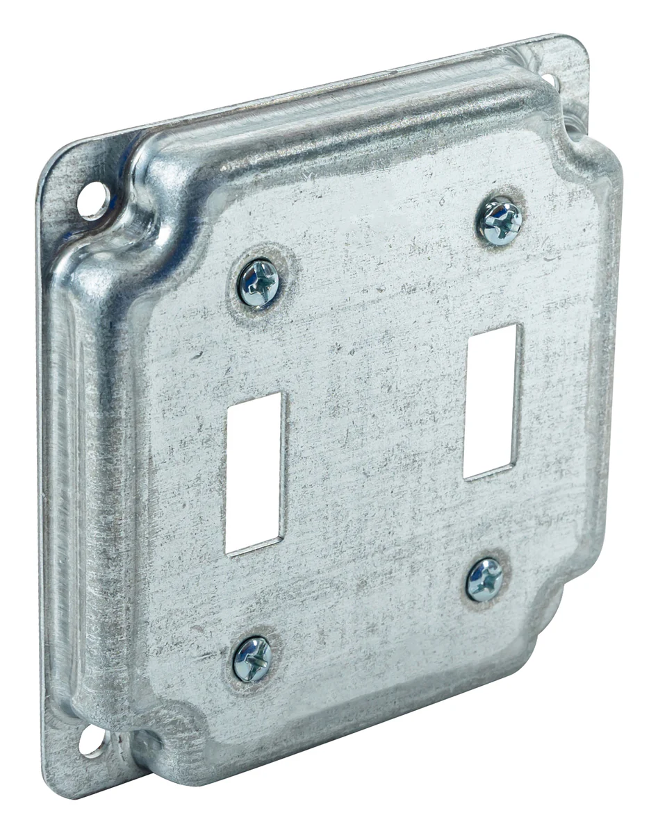 Southwire 4" Square Industrial Surface Cover, 1/2" Raised - (2) Toggle