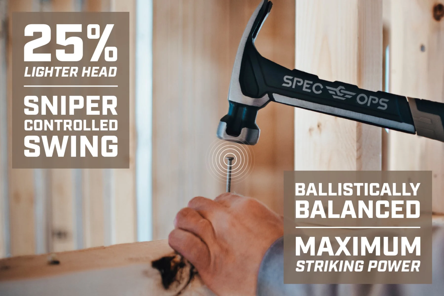Spec Ops Framing Hammer With Soft Mallet Cap, Milled Face, Steel Handle, Rip Claw - Image 6