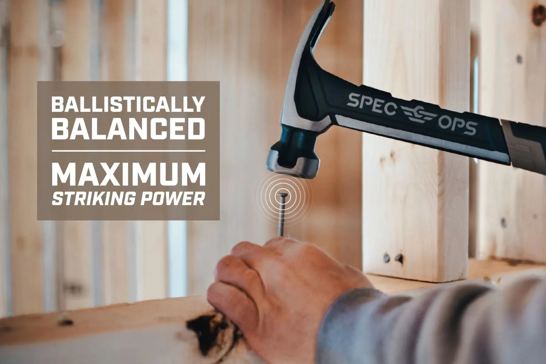Spec Ops Smooth Face Rip Claw Hammer with Soft Mallet Cap, Steel Handle - Image 3