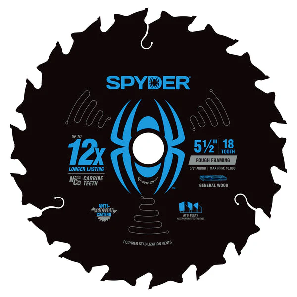 Spyder 5-1/2" 18-Tooth Saw Blade for Rough Framing