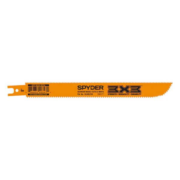 Spyder Double-Sided 8" Wood/Metal Cutting 6/10-TPI Reciprocating Saw Blade 3X3™ - Image 2
