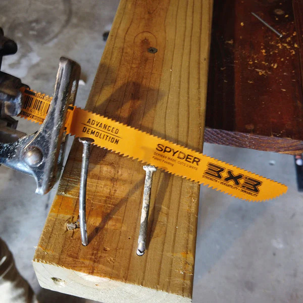 Spyder Double-Sided 8" Wood/Metal Cutting 6/10-TPI Reciprocating Saw Blade 3X3™ - Image 5