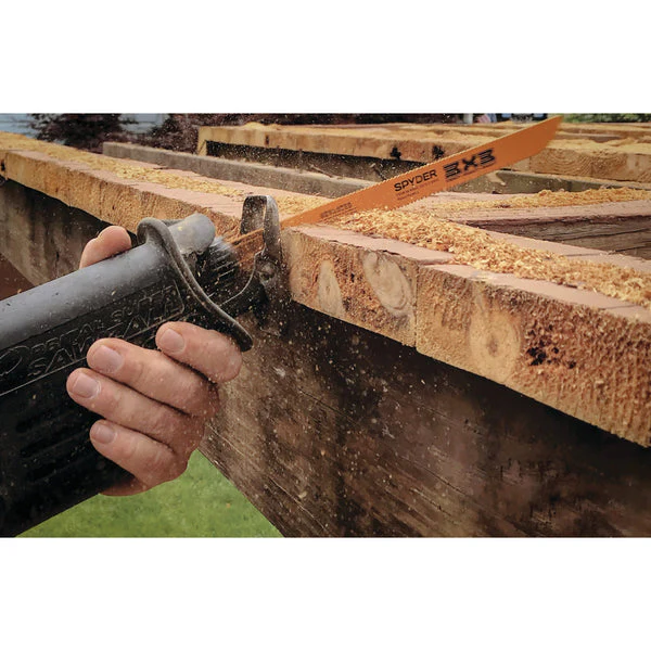 Spyder Double-Sided 8" Wood/Metal Cutting 6/10-TPI Reciprocating Saw Blade 3X3™ - Image 6