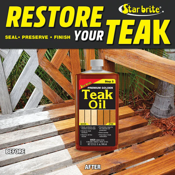 Star Brite Premium Golden Teak Oil - Ideal for Boats, Furniture - Image 3