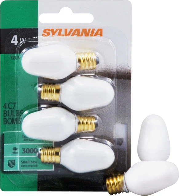Sylvania Incandescent C7 Bulb Shape Night Light Clear Finish Candelabra Base 4Watt 120V - Image 2