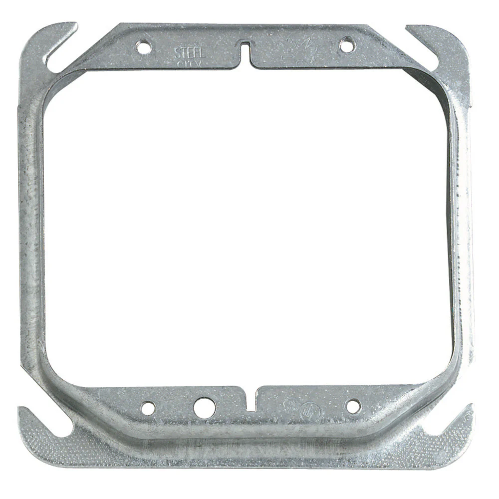 Thomas & Betts Steel City 2-Gang 4 in. Metallic Square Box Mud Ring
