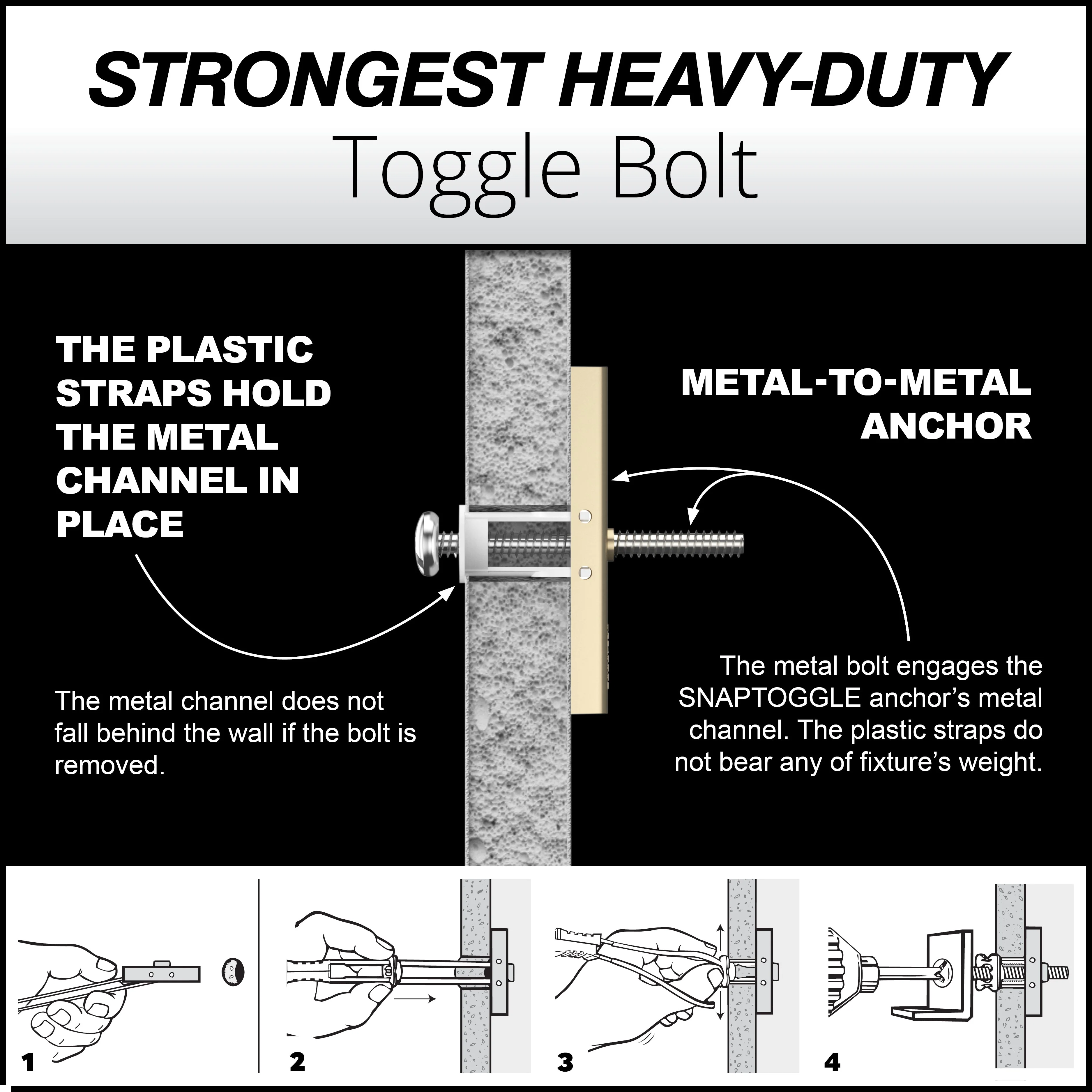 Toggler SNAPTOGGLE® Heavy-Duty Toggle Bolts 304 Stainless Steel Channels - Image 4