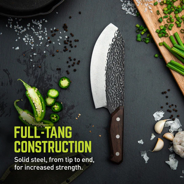 True Primal Forge Rocker Butcher Knife Rustic Cutlery - Image 3