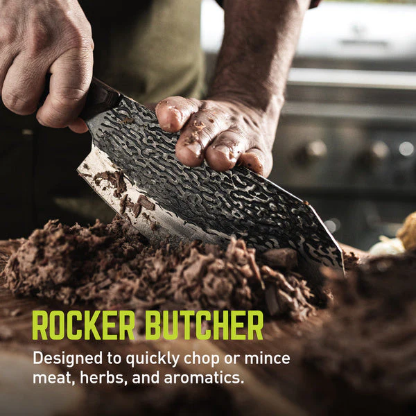 True Primal Forge Rocker Butcher Knife Rustic Cutlery - Image 6