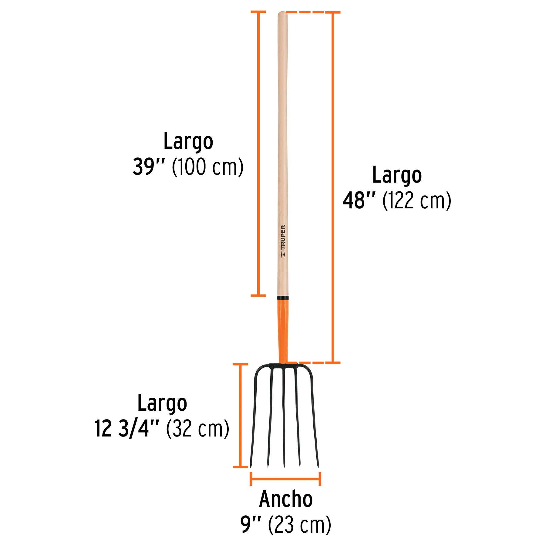 Truper ToolsStraw Pitchfork, 5 Tines, Long Handle 48" - Image 3