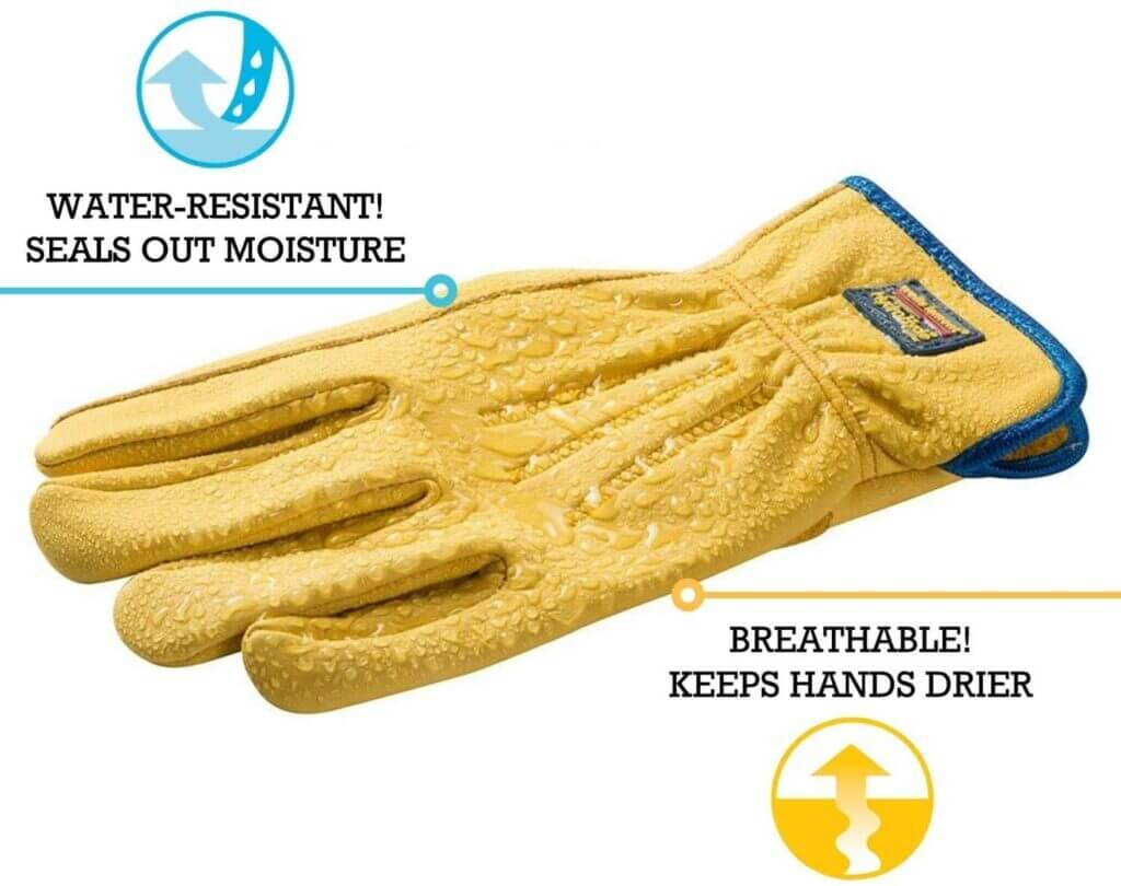 Wells Lamont Men’s HydraHyde Full Leather Slip-On Work Gloves - Image 2