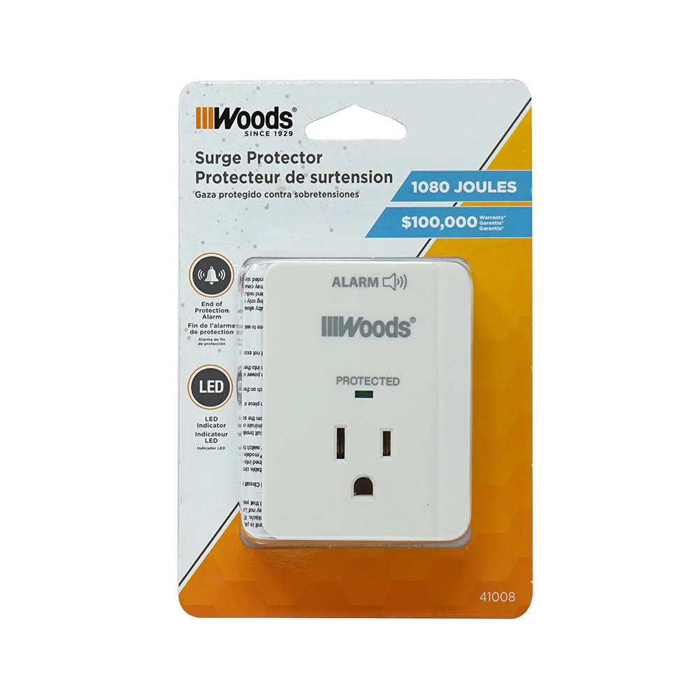 Woods® 1-Outlet Surge Tap With Appliance Alarm - Image 3