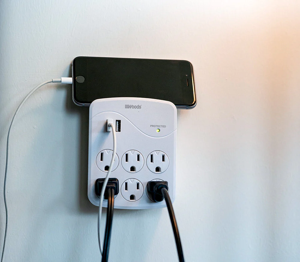 Woods® 6-Outlet Surge Tap With 2 USB Ports - Image 2