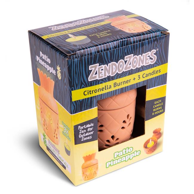ZendoZones 1 oz Citronella Candle with Holder Candle for Mosquitoes Pineapple